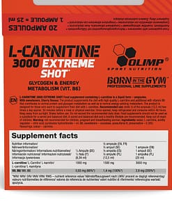 OLIMP L-CARNITINE 3000 EXTREME SHOT 20 AMP.