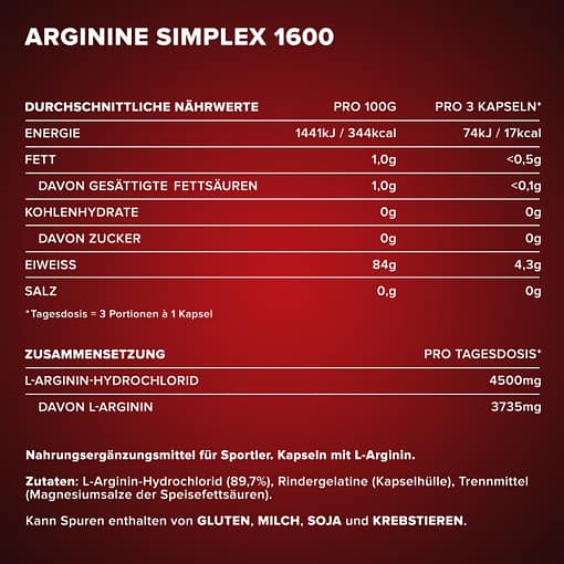 Arginin Simplex 1600 (300 Tricaps®)