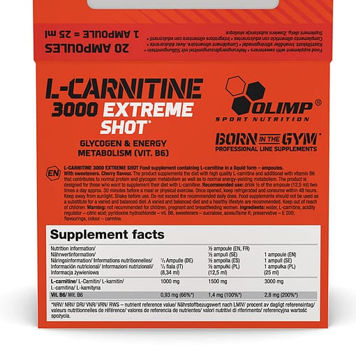 OLIMP L-CARNITINE 3000 EXTREME SHOT 20 AMP.
